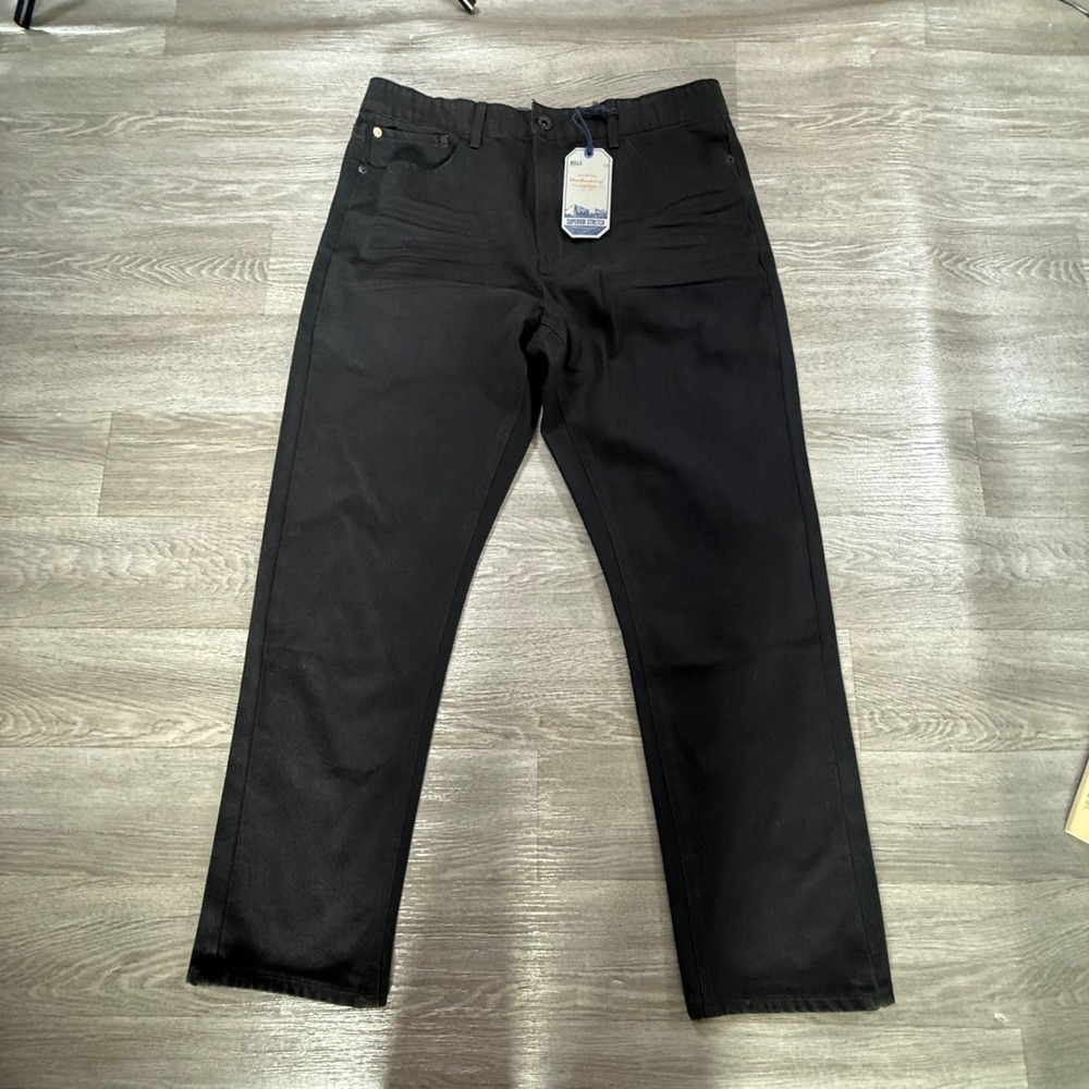 Weatherproof Vintage Mens Athletic Tapered Stretch Pants Black 36x30 WP26X-79AT